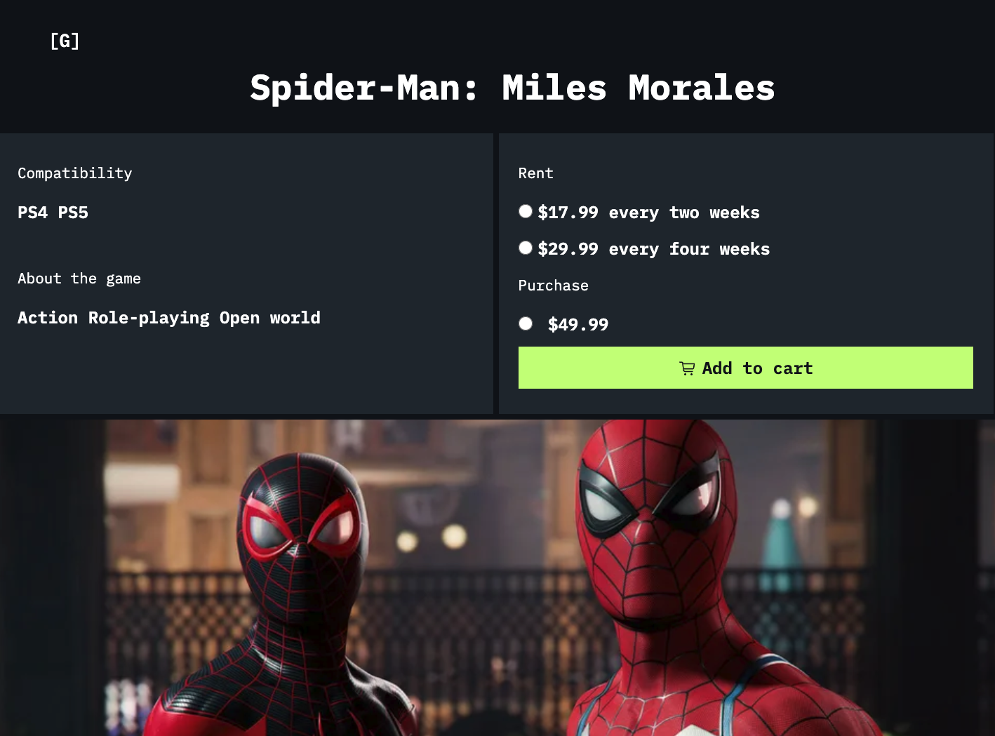 TGV Game Details Page